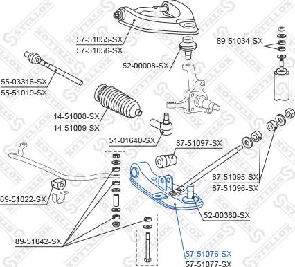 Stellox 57-51076-SX - Рычаг подвески колеса avtokuzovplus.com.ua