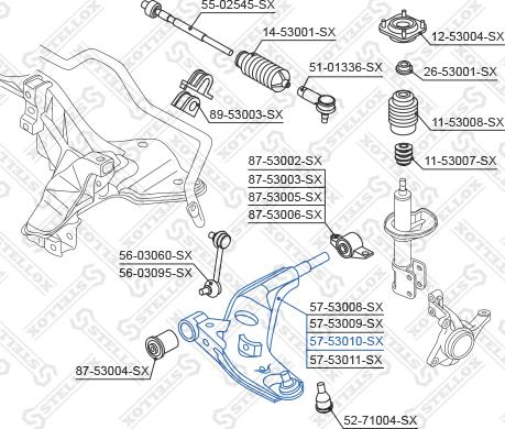 Stellox 57-53010-SX - Важіль незалежної підвіски колеса autocars.com.ua