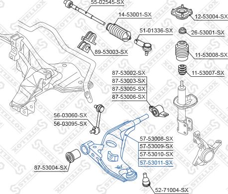 Stellox 57-53011-SX - Важіль незалежної підвіски колеса autocars.com.ua