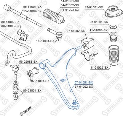 Stellox 57-61001-SX - Важіль незалежної підвіски колеса autocars.com.ua