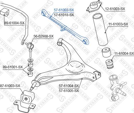 Stellox 57-61003-SX - Тяга / стійка, підвіска колеса autocars.com.ua