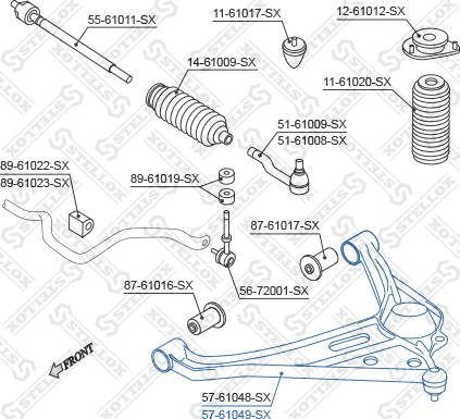 Stellox 57-61049-SX - Рычаг подвески колеса avtokuzovplus.com.ua