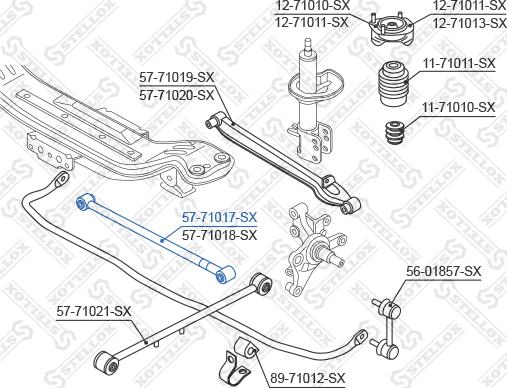 Stellox 57-71017-SX - Тяга / стійка, підвіска колеса autocars.com.ua