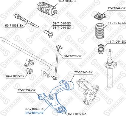 Stellox 57-71070-SX - Важіль незалежної підвіски колеса autocars.com.ua