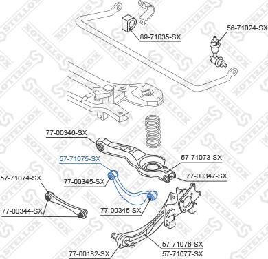 Stellox 57-71075-SX - Тяга / стійка, підвіска колеса autocars.com.ua