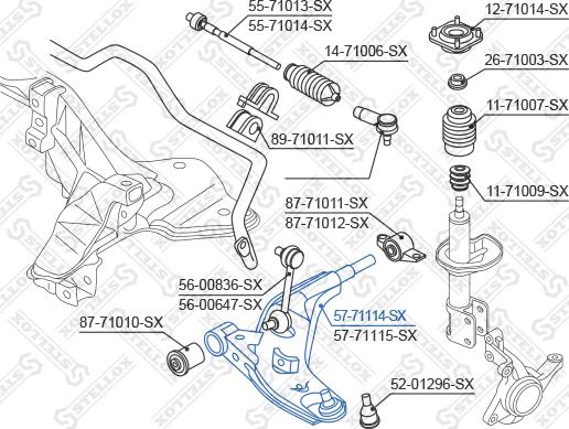 Stellox 57-71114-SX - Важіль незалежної підвіски колеса autocars.com.ua