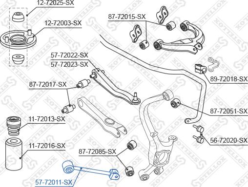 Stellox 57-72011-SX - Тяга / стійка, підвіска колеса autocars.com.ua