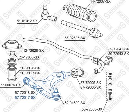 Stellox 57-72017-SX - Рычаг подвески колеса avtokuzovplus.com.ua