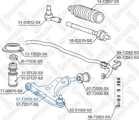 Stellox 57-72018-SX - Рычаг подвески колеса avtokuzovplus.com.ua