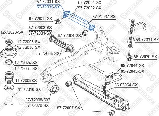 Stellox 57-72035-SX - Тяга / стійка, підвіска колеса autocars.com.ua