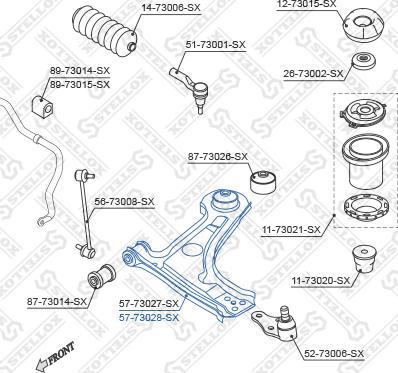 Stellox 57-73028-SX - Важіль незалежної підвіски колеса autocars.com.ua