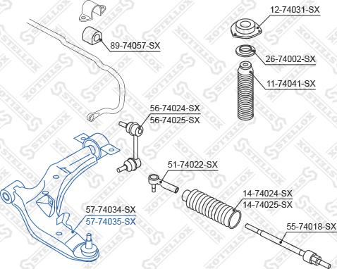 Stellox 57-74035-SX - Важіль незалежної підвіски колеса autocars.com.ua