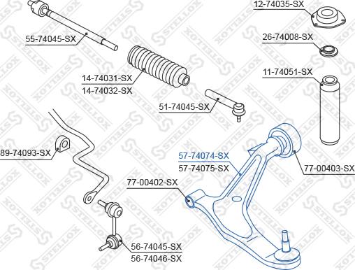 Stellox 57-74074-SX - Рычаг подвески колеса avtokuzovplus.com.ua