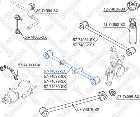 Stellox 57-74077-SX - Тяга / стійка, підвіска колеса autocars.com.ua