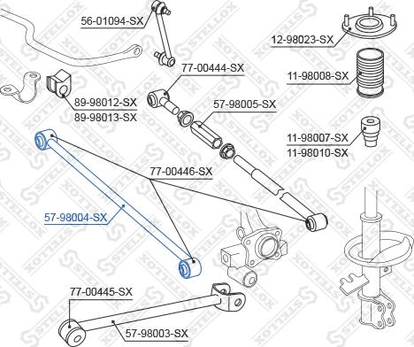 Stellox 57-98004-SX - Тяга / стійка, підвіска колеса autocars.com.ua