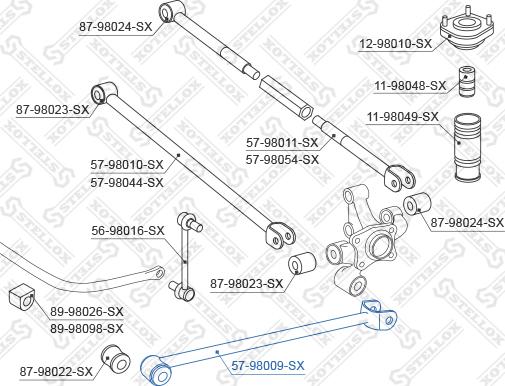 Stellox 57-98009-SX - Тяга / стійка, підвіска колеса autocars.com.ua