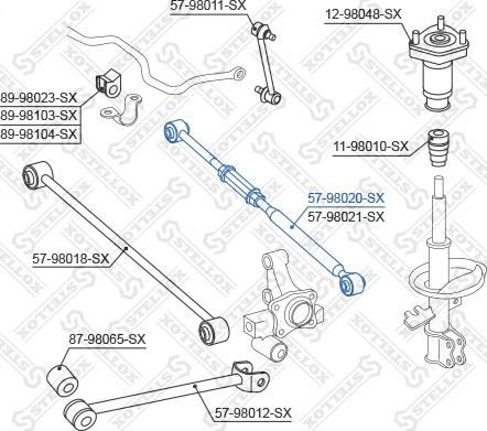 Stellox 57-98020-SX - Тяга / стійка, підвіска колеса autocars.com.ua