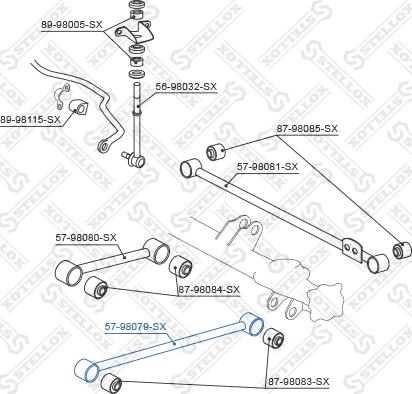 Stellox 57-98079-SX - Тяга / стійка, підвіска колеса autocars.com.ua