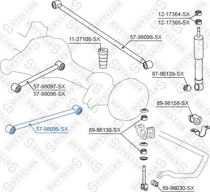 Stellox 57-98095-SX - Тяга / стійка, підвіска колеса autocars.com.ua