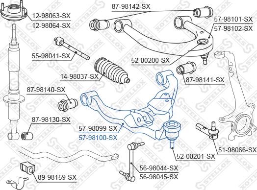 Stellox 57-98100-SX - Рычаг подвески колеса autodnr.net