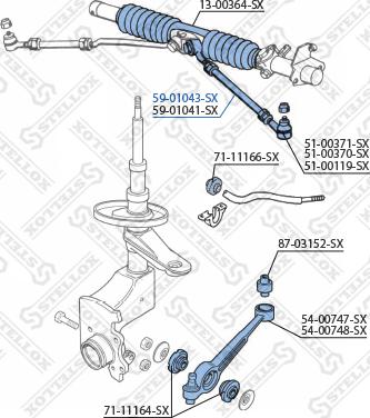 Stellox 59-01043-SX - Осьовий шарнір, рульова тяга autocars.com.ua