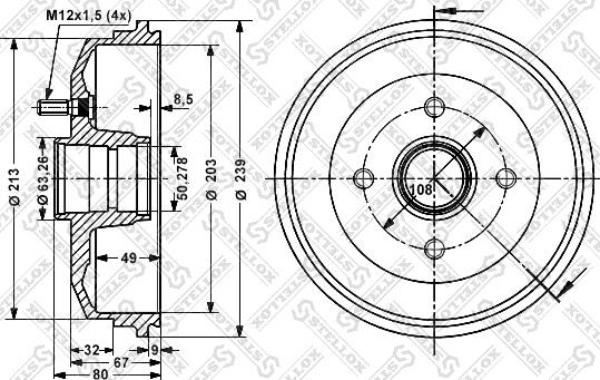 Stellox 6025-2529-SX - Тормозной барабан avtokuzovplus.com.ua