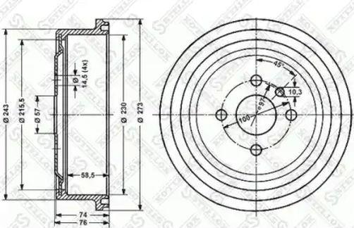 Stellox 6025-3604-SX - Гальмівний барабан autocars.com.ua
