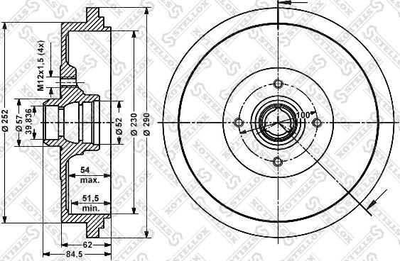 Stellox 6025-4719-SX - Гальмівний барабан autocars.com.ua