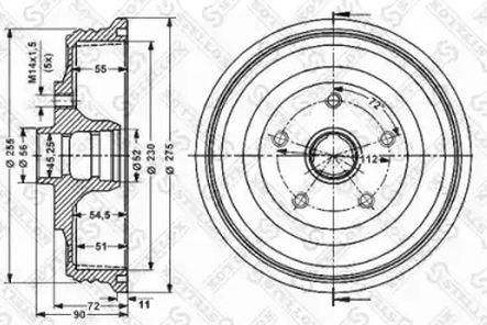 Stellox 6025-4722-SX - Гальмівний барабан autocars.com.ua