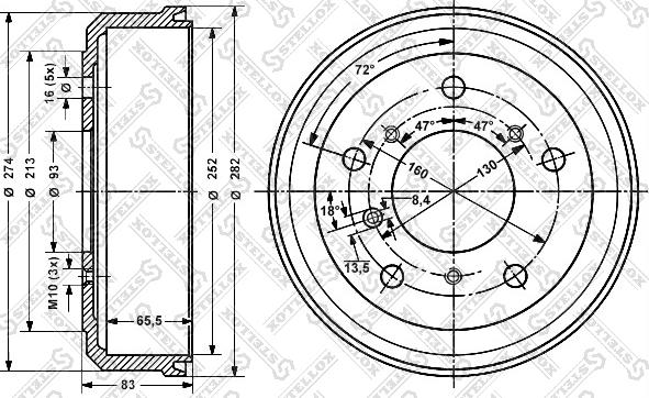 Stellox 6026-4705-SX - Тормозной барабан avtokuzovplus.com.ua