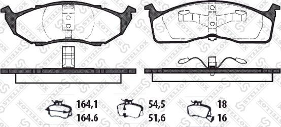 Stellox 621 000B-SX - Тормозные колодки, дисковые, комплект avtokuzovplus.com.ua