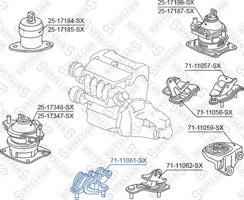 Stellox 71-11061-SX - Підвіска, ступінчаста коробка передач autocars.com.ua