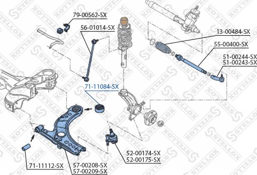 Stellox 71-11084-SX - Сайлентблок, важеля підвіски колеса autocars.com.ua