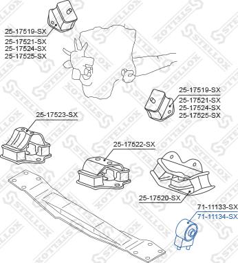 Stellox 71-11134-SX - Подвеска, ступенчатая коробка передач avtokuzovplus.com.ua