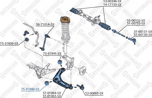 Stellox 75-31940-SX - Сайлентблок, рычаг подвески колеса avtokuzovplus.com.ua