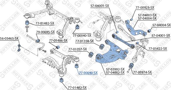 Stellox 77-00040-SX - Сайлентблок, важеля підвіски колеса autocars.com.ua