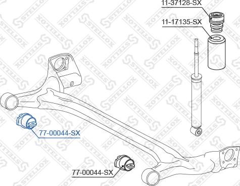 Stellox 77-00044-SX - Сайлентблок, важеля підвіски колеса autocars.com.ua