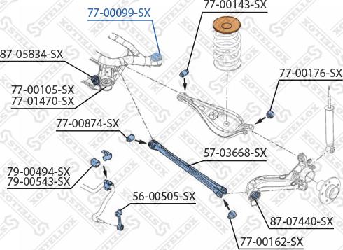 Stellox 77-00099-SX - Сайлентблок, рычаг подвески колеса avtokuzovplus.com.ua