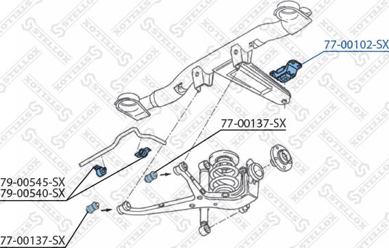 Stellox 77-00102-SX - Сайлентблок, рычаг подвески колеса avtokuzovplus.com.ua