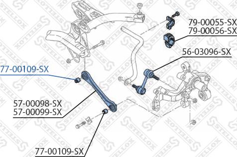 Stellox 77-00109-SX - Сайлентблок, важеля підвіски колеса autocars.com.ua