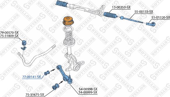 Stellox 77-00141-SX - Сайлентблок, рычаг подвески колеса avtokuzovplus.com.ua