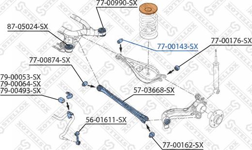 Stellox 77-00143-SX - Сайлентблок, рычаг подвески колеса autodnr.net