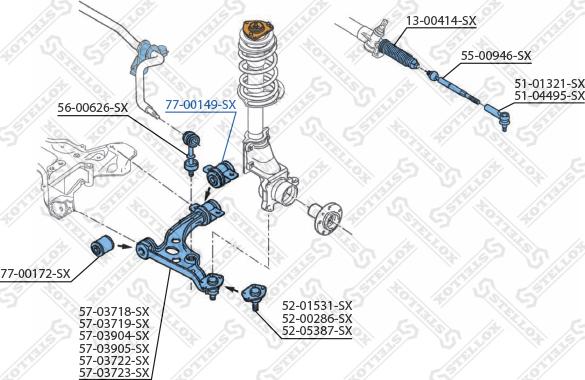 Stellox 77-00149-SX - Сайлентблок, рычаг подвески колеса autodnr.net