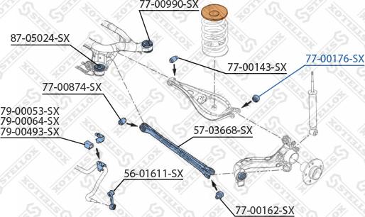 Stellox 77-00176-SX - Сайлентблок, важеля підвіски колеса autocars.com.ua