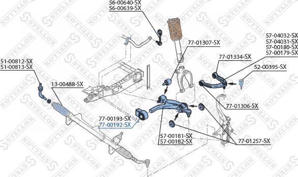 Stellox 77-00192-SX - Сайлентблок, важеля підвіски колеса autocars.com.ua