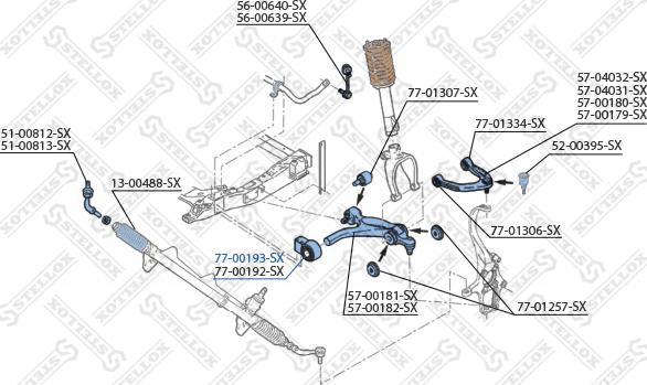 Stellox 77-00193-SX - Сайлентблок, важеля підвіски колеса autocars.com.ua