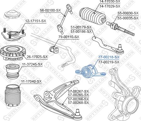 Stellox 77-00218-SX - Сайлентблок, важеля підвіски колеса autocars.com.ua