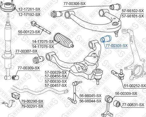 Stellox 77-00308-SX - Сайлентблок, рычаг подвески колеса avtokuzovplus.com.ua