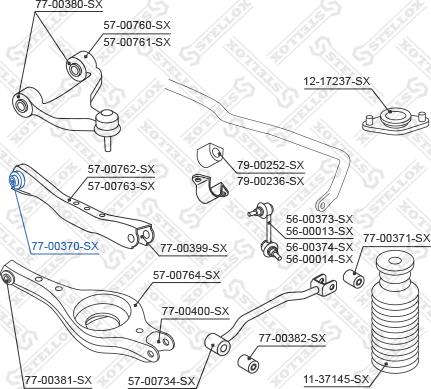 Stellox 77-00370-SX - Сайлентблок, важеля підвіски колеса autocars.com.ua