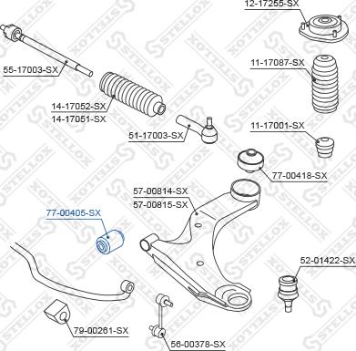 Stellox 77-00405-SX - Сайлентблок, важеля підвіски колеса autocars.com.ua